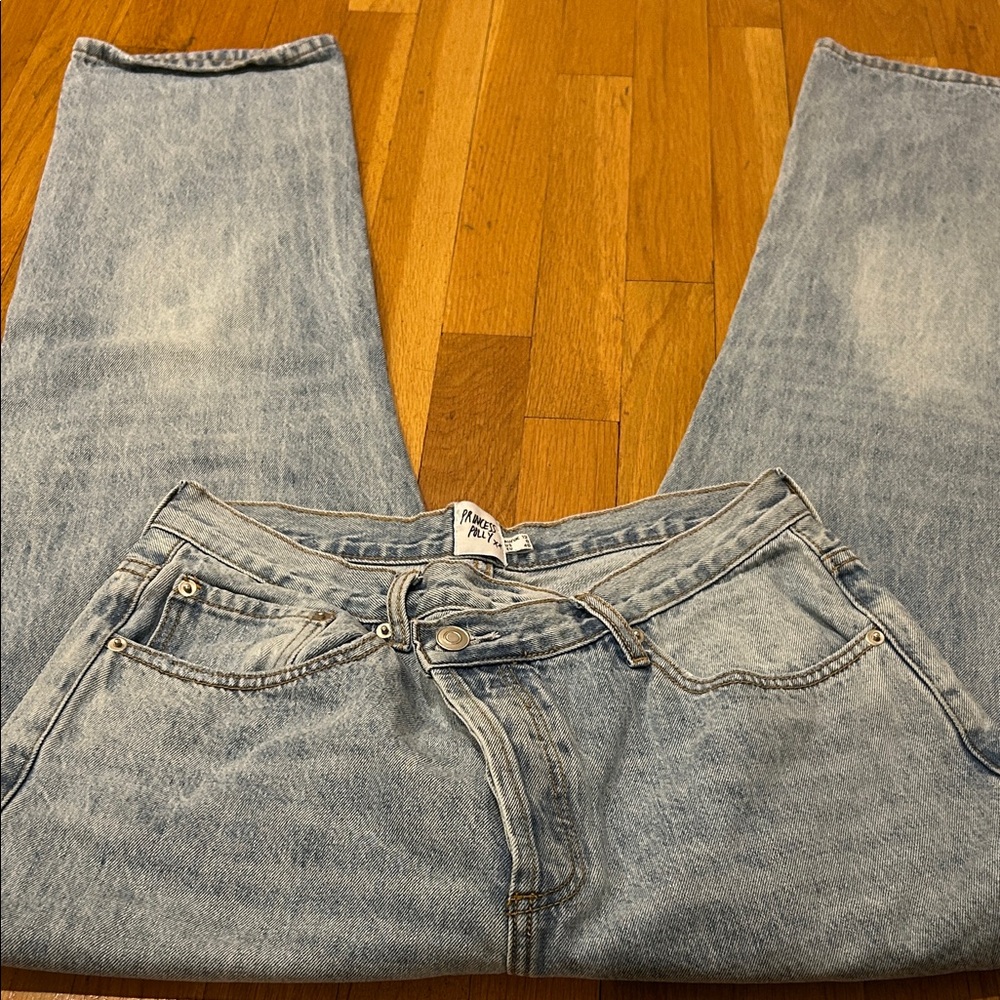 Princess Polly Light Blue Straight Leg Jeans